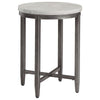 Benzara Round Shape End Table with Faux Concrete Top, Gray and Black