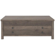 Benzara Wooden Cocktail Table with Reclining Lift Top, Weathered Brown