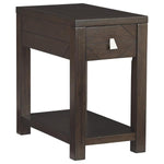 Benzara 1 Drawer Wooden Chairside End Table with 2 USB Plug In, Espresso Brown