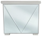 Benzara Geometric Wedge Design Square End Table with Mirror Panels, Silver