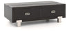 Benzara 2 Drawer Wooden Rectangular Lift Top Cocktail Table with Metal Feet, Black