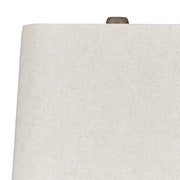 Benzara Bottle Shape Paper Composite Table Lamp with Fabric Shade, Set of 2, Gray