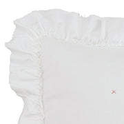 Benzara Flange Border Twin Size Reversible Fabric Comforter Set with 1 Sham, White