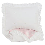 Benzara Flange Border Twin Size Reversible Fabric Comforter Set with 1 Sham, White