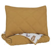 Benzara Diamond Stitched Twin Size Fabric Comforter Set with 1 Sham, Brown