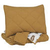 Benzara Diamond Stitched Full Size Fabric Comforter Set with 2 Shams, Brown