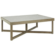 Benzara Faux Marble Top Cocktail Table with Intricate Network Base, Brown