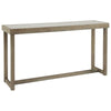 Benzara Faux Marble Top Sofa Table with Wooden Sled Base, Weathered Brown