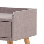Benzara 1 Drawer Wooden Nightstand with Raised Top, Gray and Brown