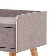 Benzara 1 Drawer Wooden Nightstand with Raised Top, Gray and Brown