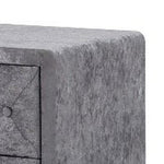 Benzara Fabric Upholstered Wooden Nightstand with 2 Drawers, Gray