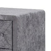 Benzara Fabric Upholstered Wooden Nightstand with 2 Drawers, Gray