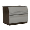 Benzara 18 Inches Dual tone Wooden Nightstand with 2 Drawers, Light Gray and Brown