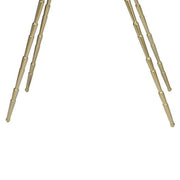 Benzara Obround Mirror Top Accent Table with Angled Metal Legs, Set of 2, Gold