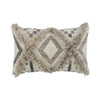 Benzara 22 x 14 Woolen Face Accent Pillow with Fringe Details, Set of 4, Cream