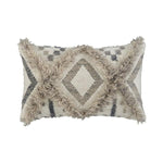 Benzara 22 x 14 Woolen Face Accent Pillow with Fringe Details, Set of 4, Cream