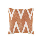 Benzara 20 x 20 Zippered Cotton Accent Pillow with Herringbone Print, Set of 4, Orange