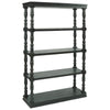 Benzara 5 Tier Wooden Bookcase with Turned Frame, Antique Black