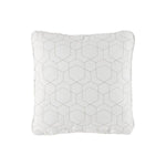 Benzara 18 x 18 Polyester Accent Pillow with Geometric Print, Set of 4, White