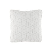 Benzara 18 x 18 Polyester Accent Pillow with Geometric Print, Set of 4, White