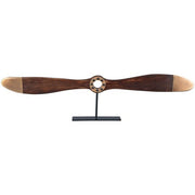 Benzara Wing Shape Wood and Metal Frame Sculpture, Brown and Black