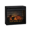 Benzara 23.75 Inch Metal Fireplace Inset with 7 Level Temperature Setting, Black