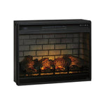 Benzara 31.25 Inch Metal Fireplace Inset with 7 Level Temperature Setting, Black