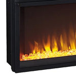 Benzara 57 Inch Metal Fireplace Inset with 6 Level Temperature Setting, Black