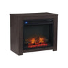 Benzara Wooden Mantel with 6 Temperature Level Fireplace Insert, Brown and Black