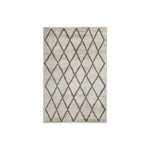 Benzara Machine Woven Fabric Rug with Diamond Pattern, Medium, Taupe Gray