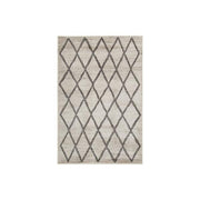 Benzara Machine Woven Fabric Rug with Diamond Pattern, Medium, Taupe Gray