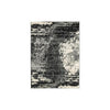 Benzara Machine Woven Fabric Rug with Abstract Pattern, Medium, Black and Gray