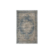 Benzara Machine Woven Fabric Rug with Erased Motif Pattern, Medium, Blue and Beige