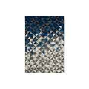 Benzara Machine Made Fabric Rug with Diamond Pattern, Large, Blue and Gray