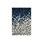 Benzara Machine Made Fabric Rug with Diamond Pattern, Medium, Blue and Gray