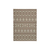 Benzara Flatweave Fabric Rug with Trellis Pattern, Medium, Brown and Cream