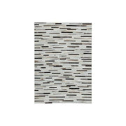 Benzara Flatweave Leatherette Rug with Tiles Design Pattern, Medium, Black and White