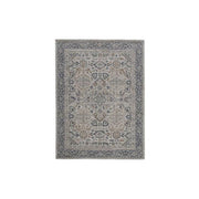 Benzara Machine Woven Fabric Rug with Floral and Vine Design, Medium, Gray and Brown