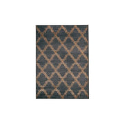 Benzara Machine Woven Fabric Rug with Trellis Pattern, Large, Gray and Brown