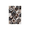Benzara Machine Woven Fabric Rug with Circular Pattern, Medium, Brown and Cream
