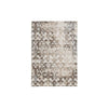 Benzara Machine Woven Fabric Rug with Faded Filigree Design, Large, Brown and Cream