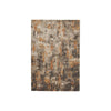 Benzara Rectangular Fabric Rug with Abstract Design, Medium, Brown and Orange