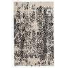 Benzara Machine Woven Fabric Rug with Abstract Pattern, Medium, Black and Off White