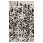 Benzara Machine Woven Fabric Rug with Abstract Pattern, Medium, Black and Off White