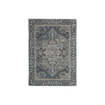 Benzara Rectangular Polypropylene Rug with Medallion Pattern, Medium, Dark Gray