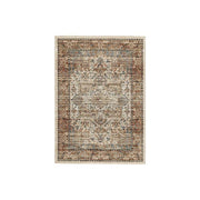 Benzara Rectangular Polypropylene Rug with Medallion Pattern, Large, Brown
