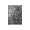 Benzara Rectangular Polypropylene Rug with Abstract Pattern, Medium, Gray and Beige