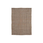 Benzara Rectangular Handwoven Jute Rug with Herringbone Pattern, Large, Brown