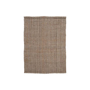 Benzara Rectangular Handwoven Jute Rug with Herringbone Pattern, Medium, Brown