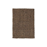 Benzara Rectangular Jute Rug with Greek Key Pattern, Medium, Black and Brown